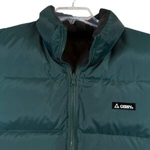 Gerry Down Reversible Puffer Vest Mens Medium Dark Green/Black Feather Down